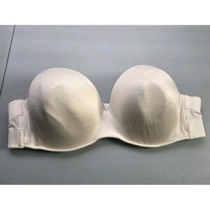 Cacique Strapless Push-Up Bra 42D Underwire White/Ivory